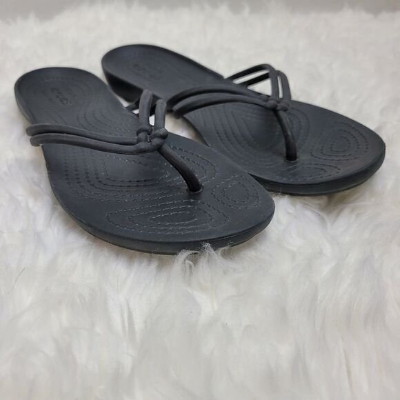 Crocs Isabella Womens Shoes Size 5 Black  Flip Flop - Picture 1 of 9